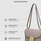 Detail tas shoulder Buttonscarves Alba Bag Medium warna Taupe