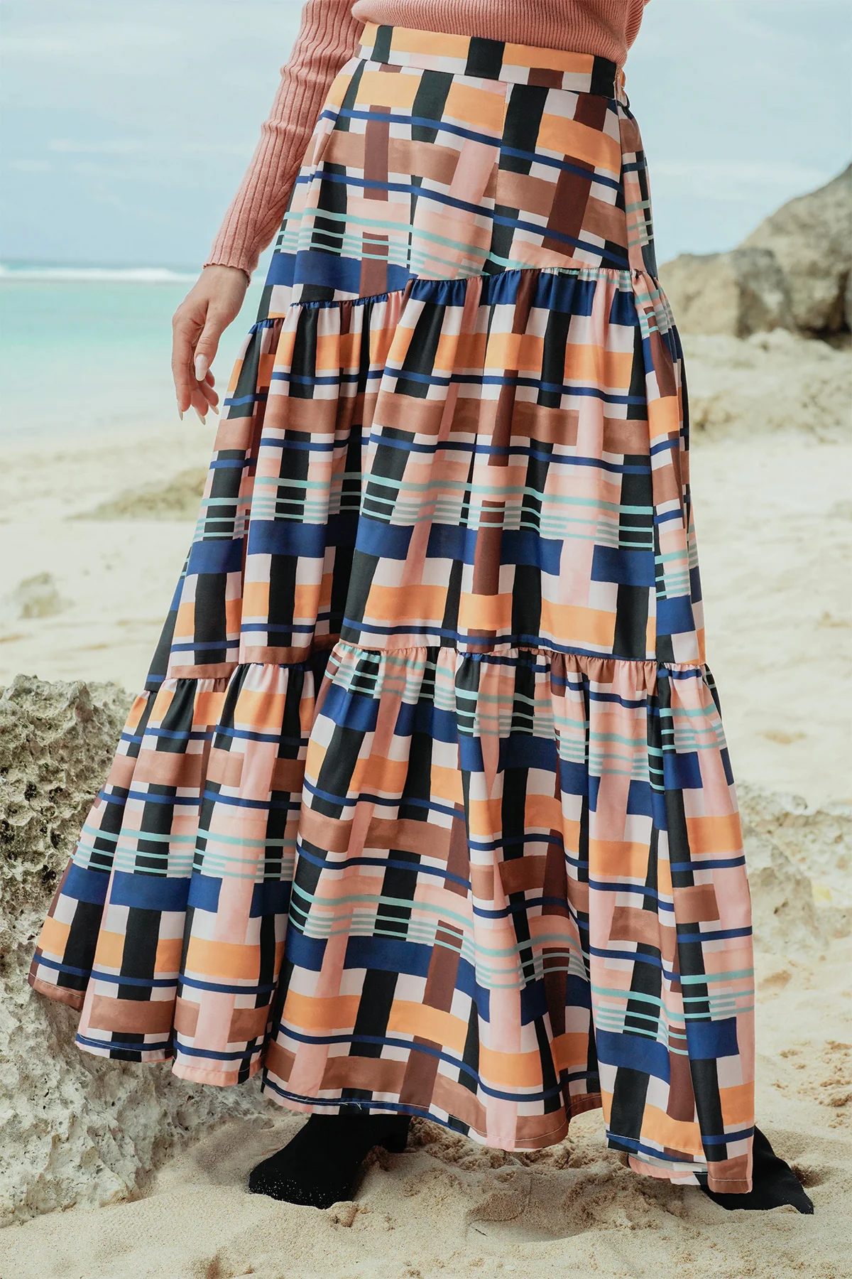 Tropicolors Tiered Skirt - Blue