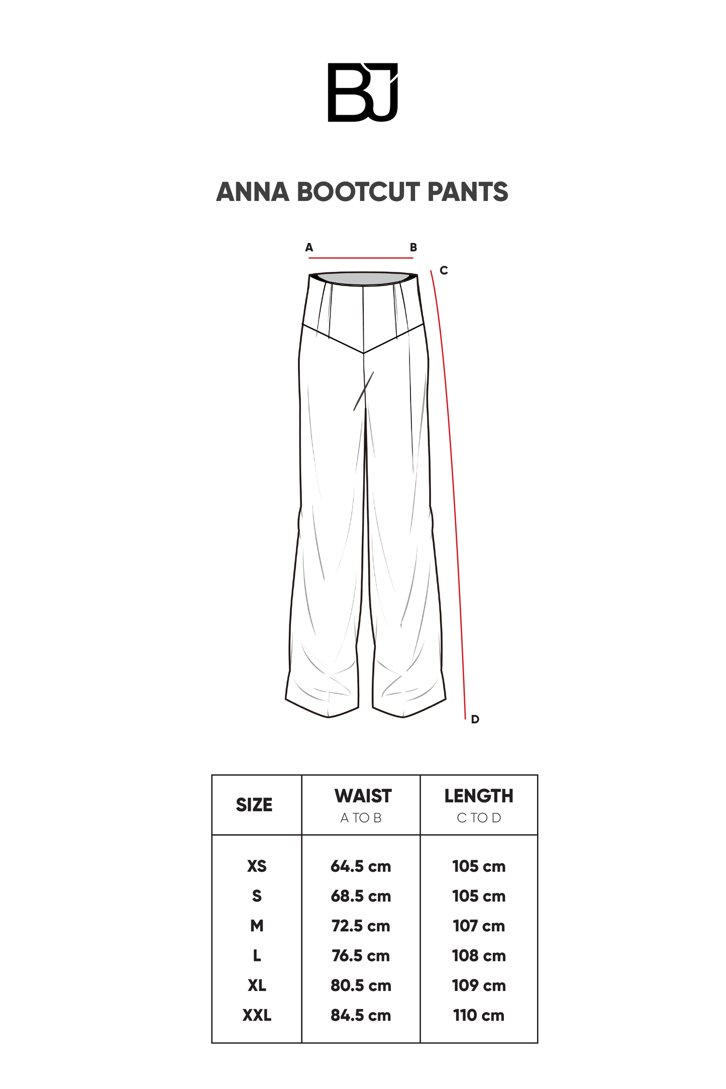 Anna Bootcut Pants - Black