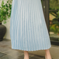 Satin Pleats Skirt - Light Blue