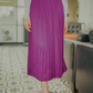 Satin Pleats Skirt - Purple