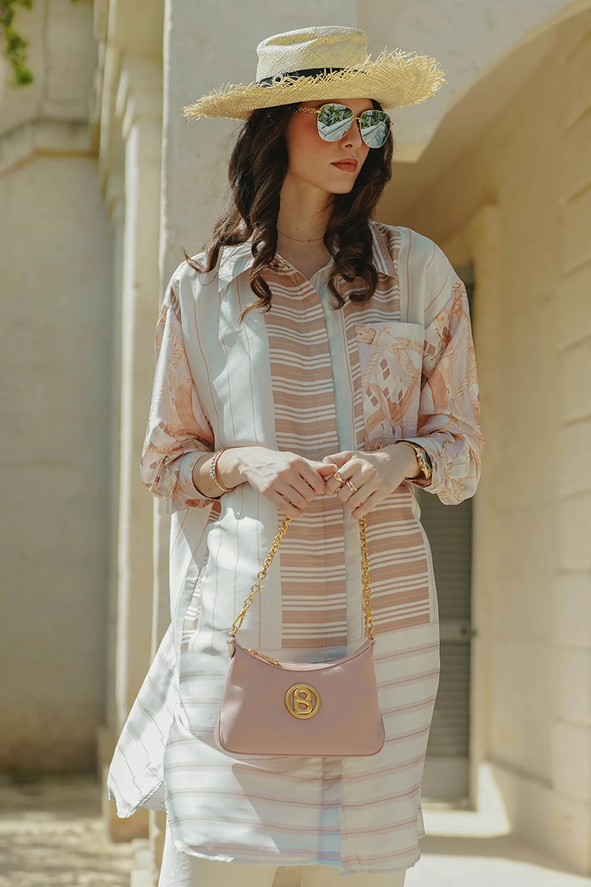 The Chain La Bella Shirt with Pocket - Soft Pink