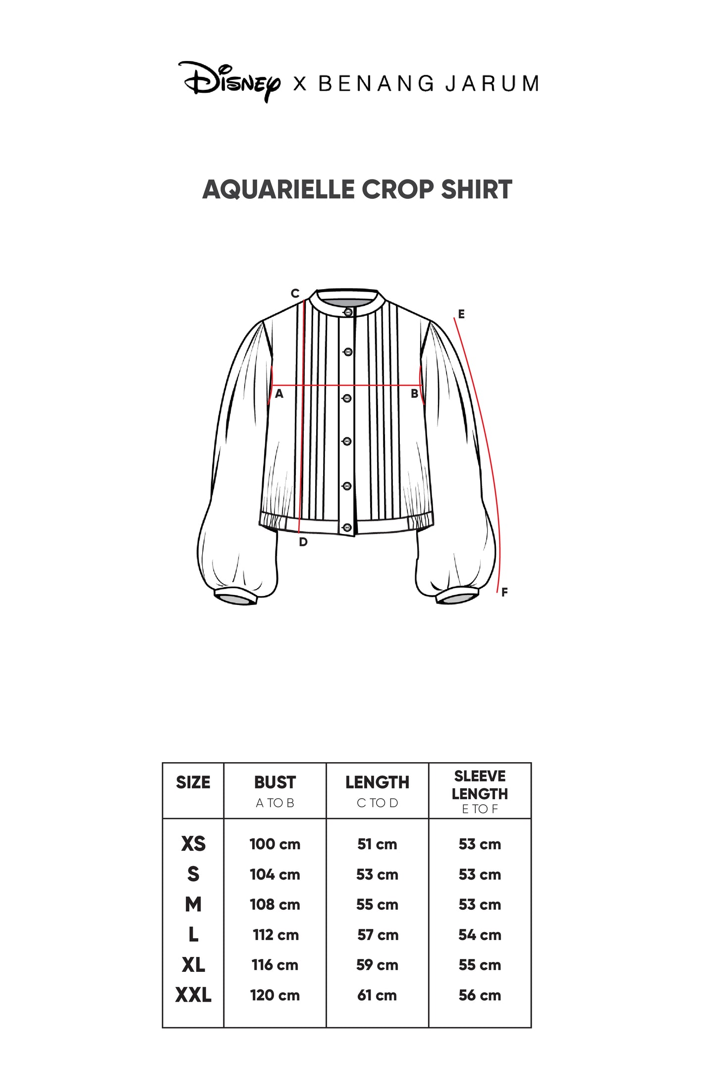 Aquarielle Crop Shirt - Black