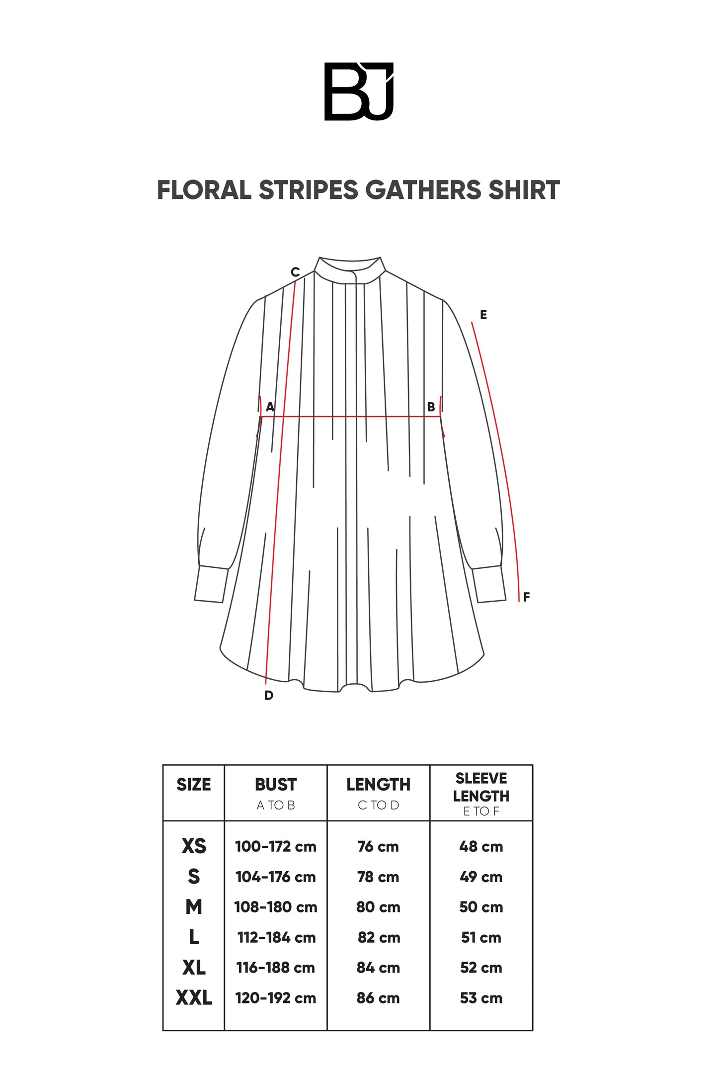Floral Stripes Gathers Shirt - Black