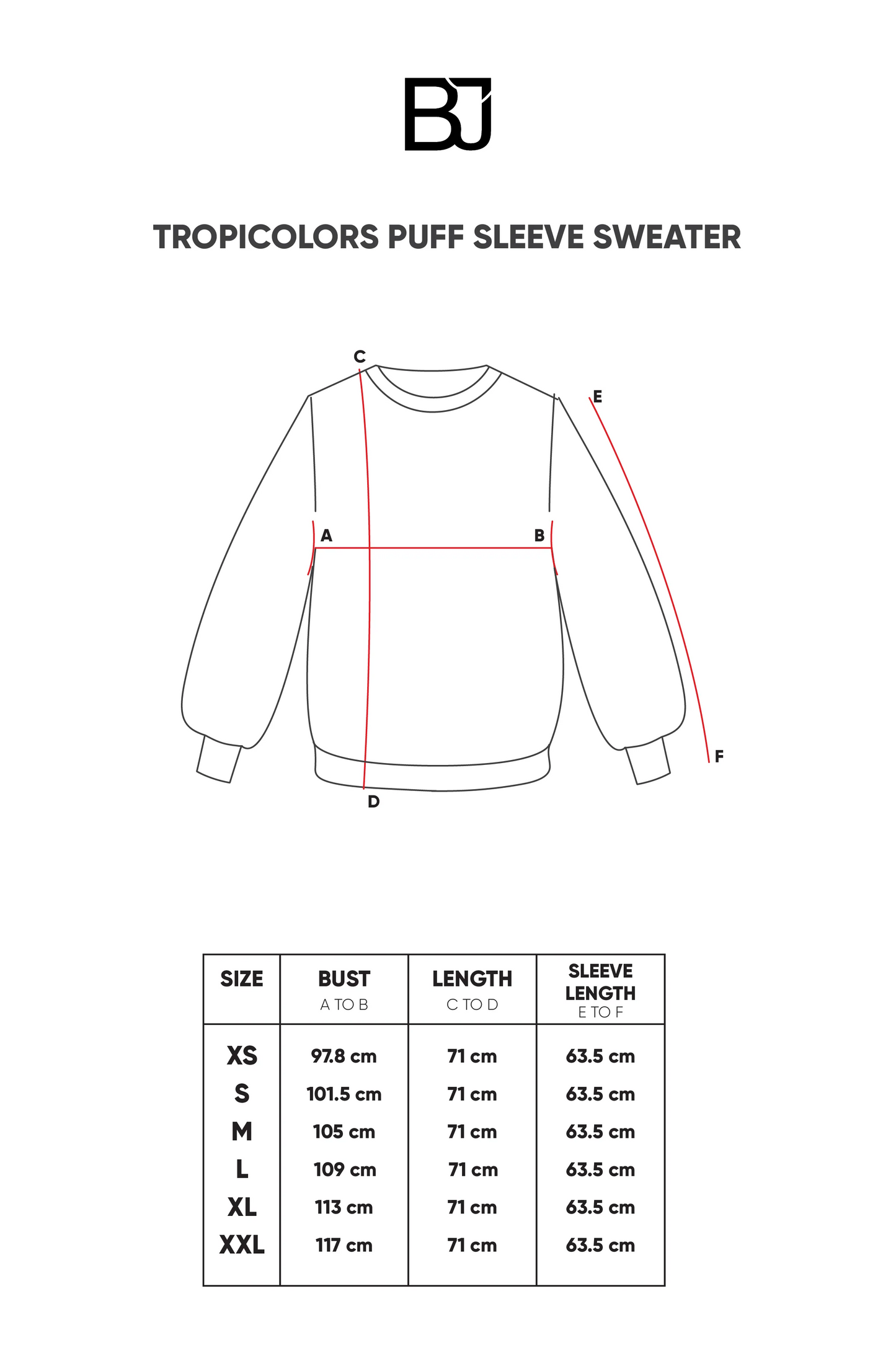 Tropicolors Puff Sleeve Sweater - Cream