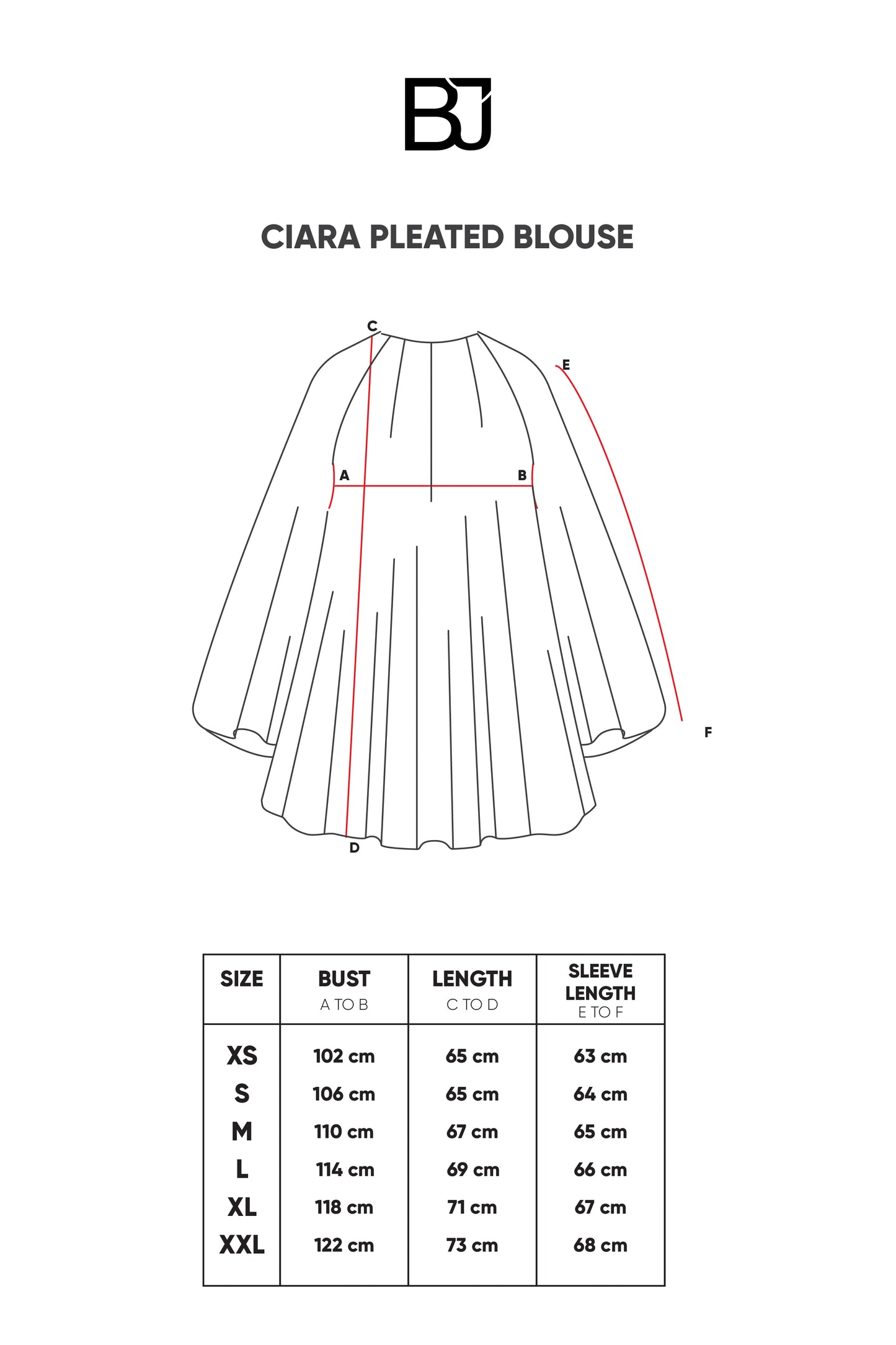 Ciara Pleated Blouse - Black