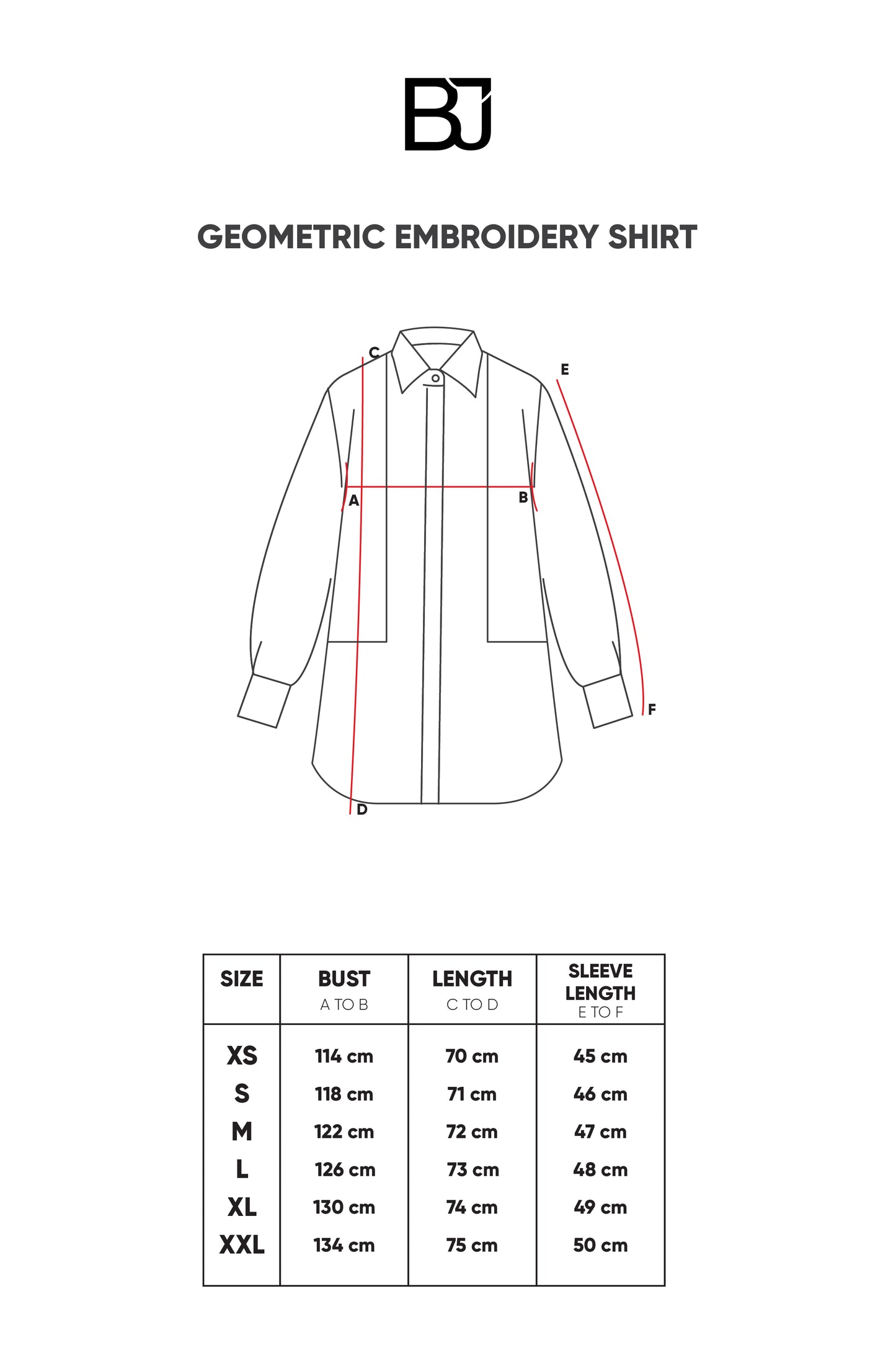 Geometric Embroidery Shirt - White