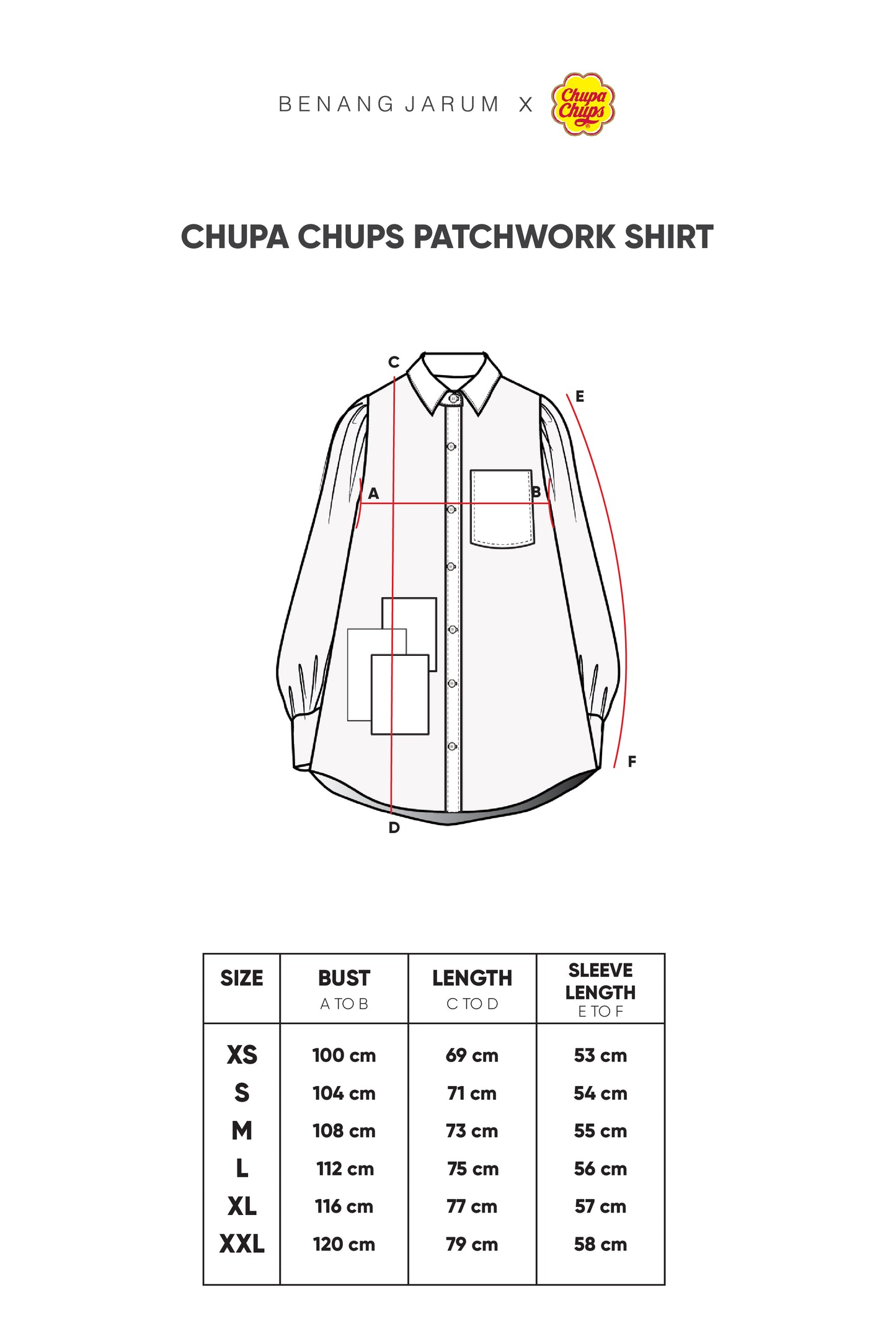 Chupa Chups Patchwork Shirt - Strawberry