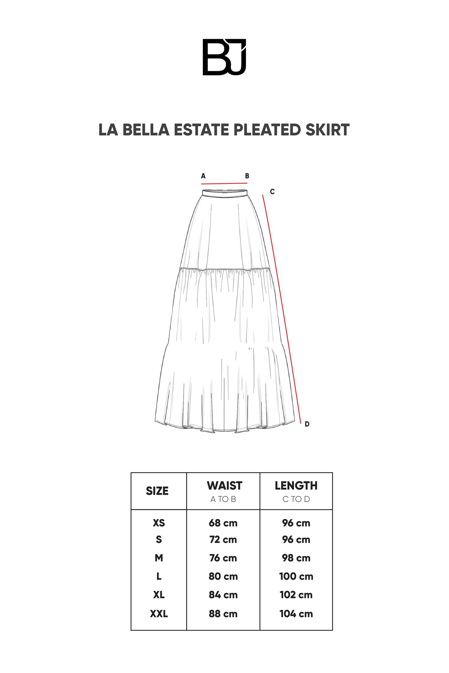 La Bella Estate Pleated Skirt - Khaki