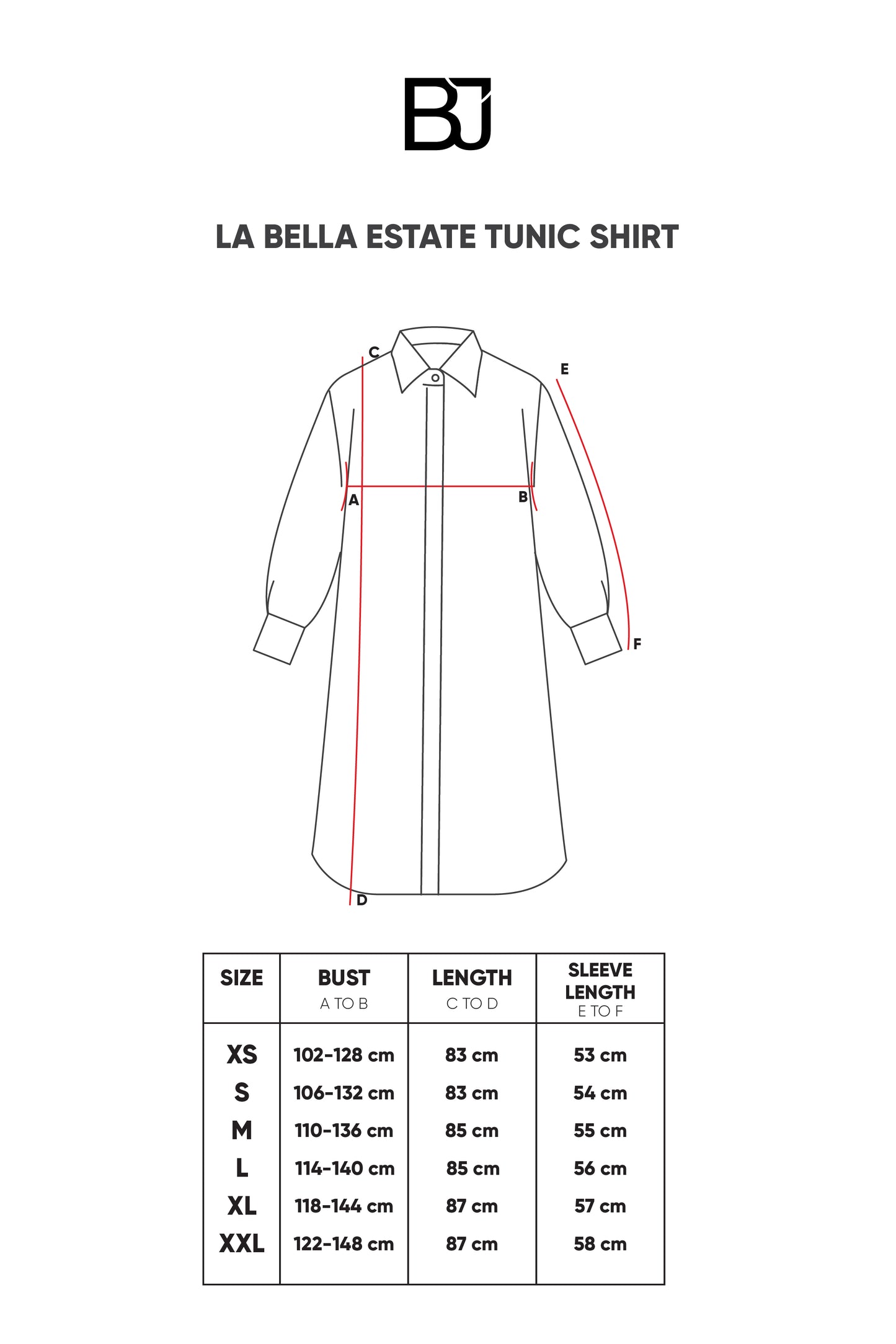 La Bella Estate Tunic Shirt - Black