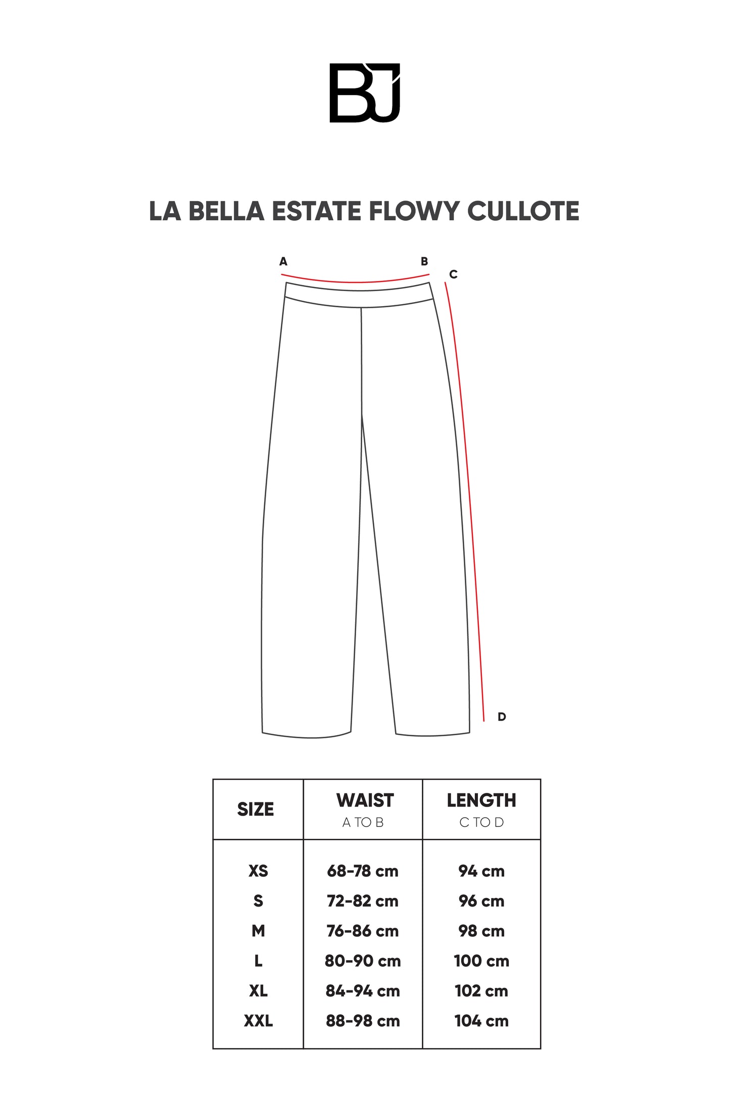 La Bella Estate Flowy Cullote - Black