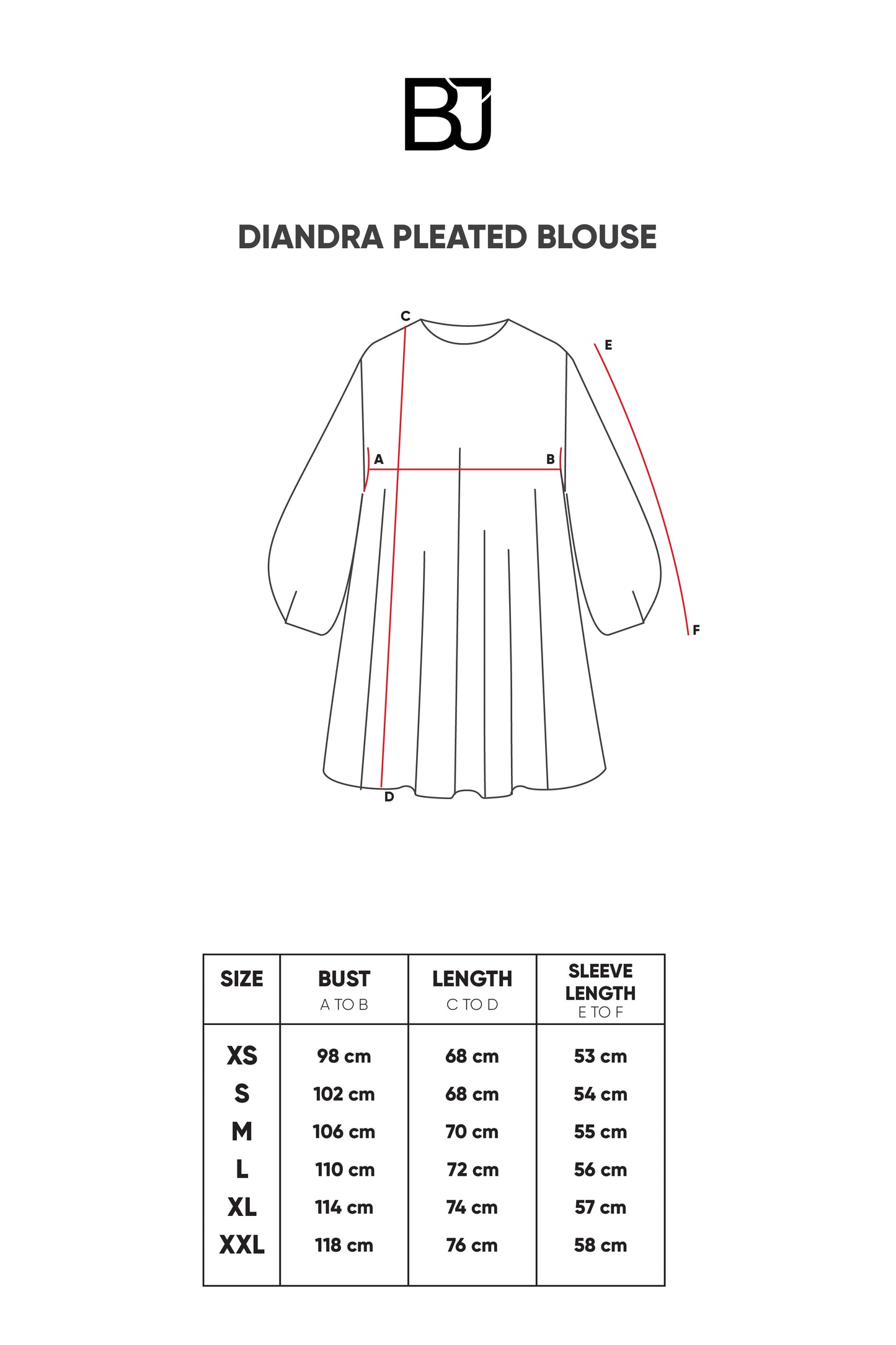 Diandra Pleated Blouse - Black