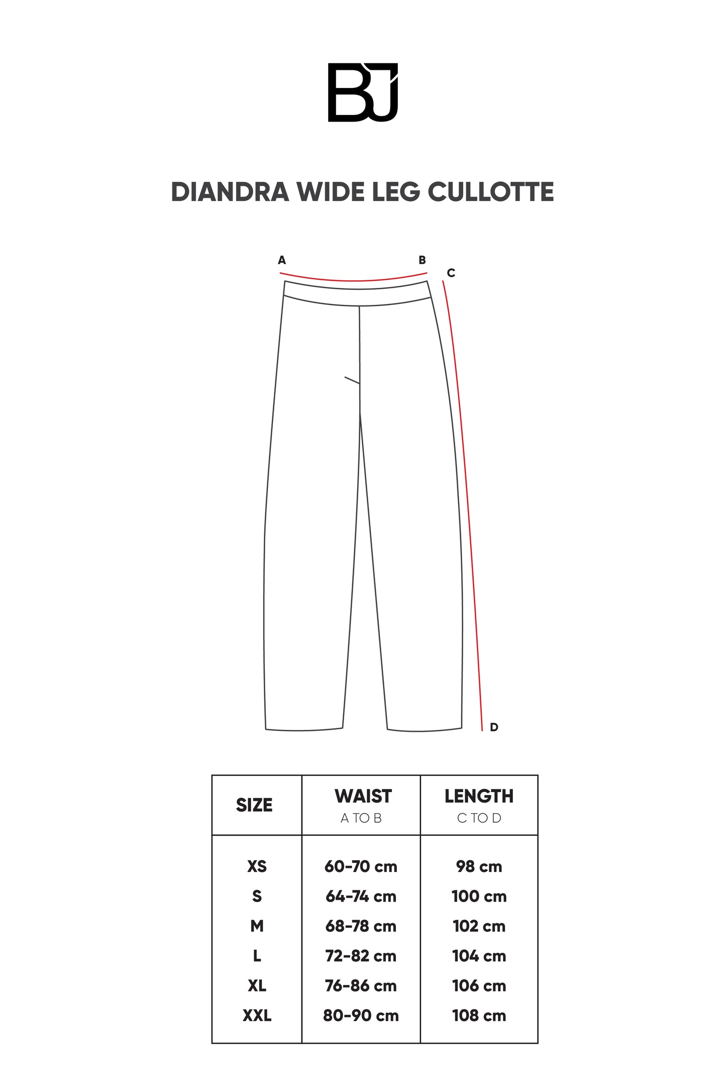 Diandra Wide Leg Culotte - Black