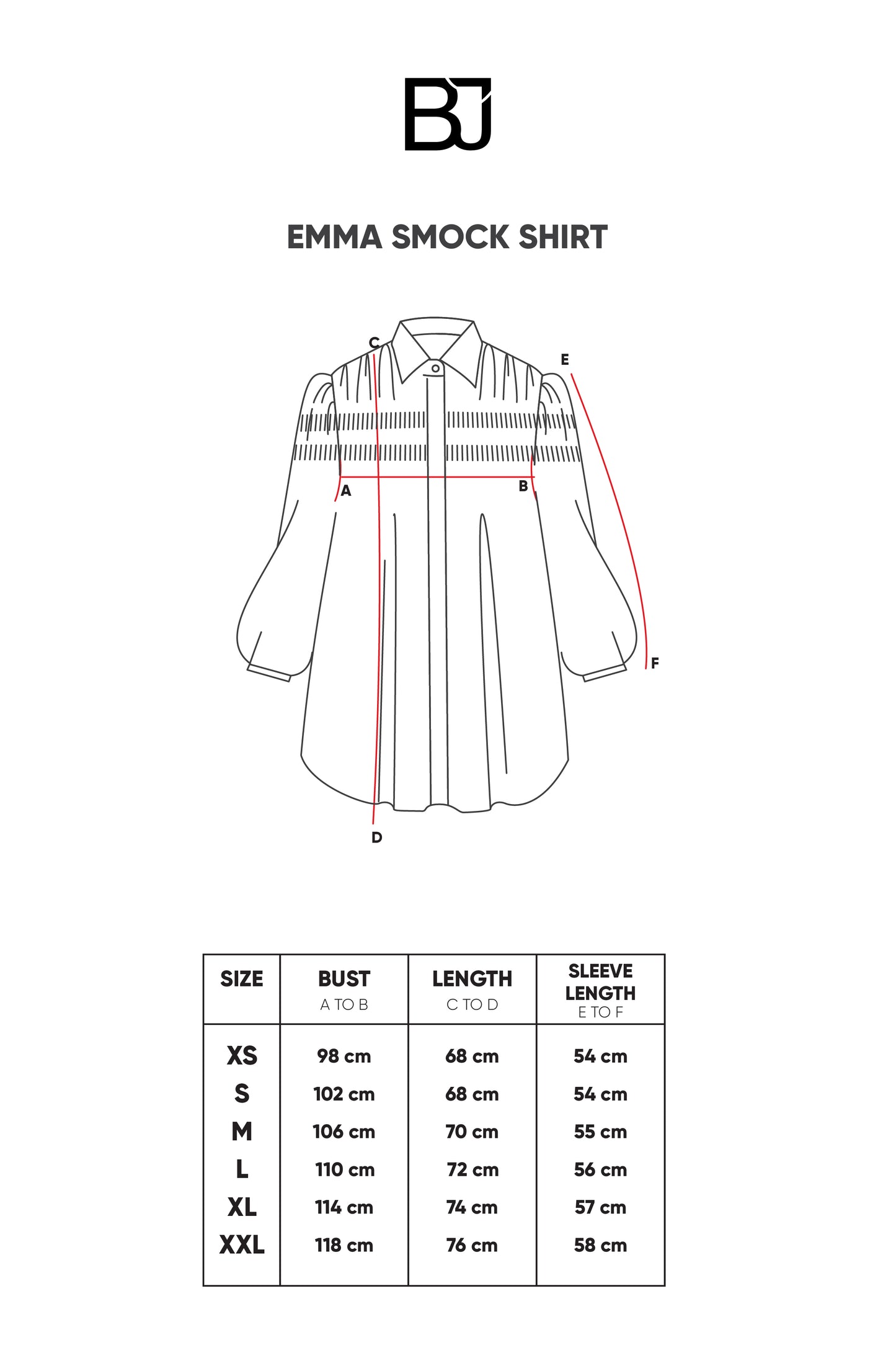 Emma Smock Shirt - Black