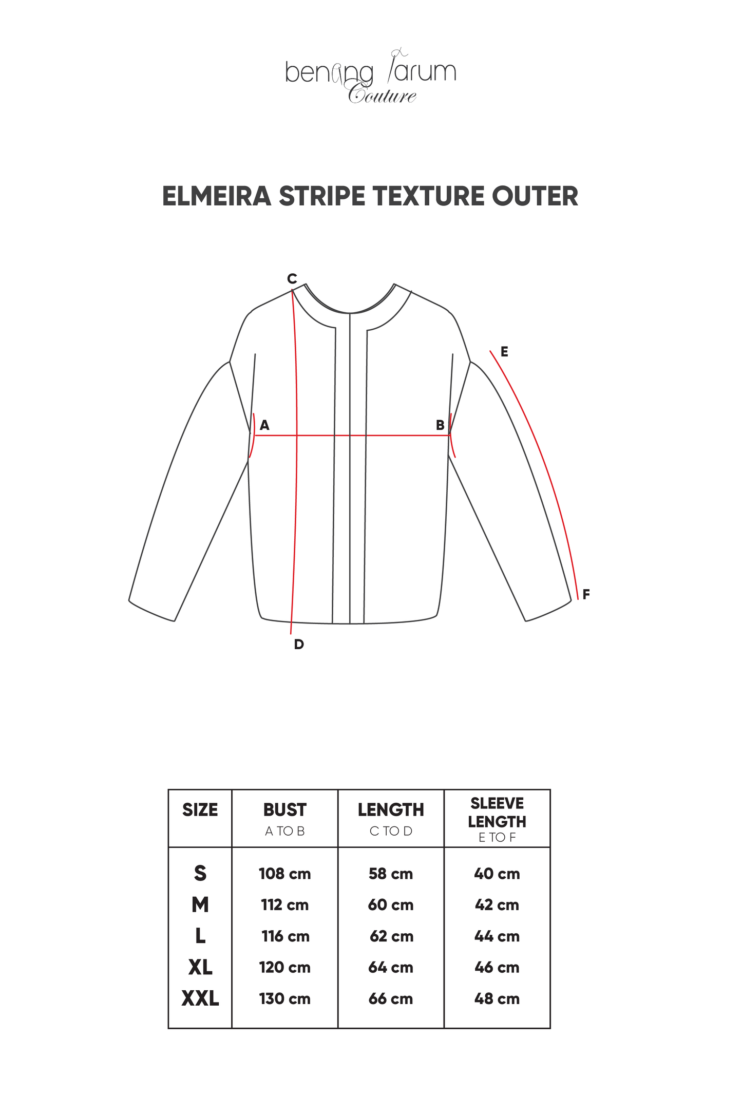 Elmeira Stripe Texture Outer - Black