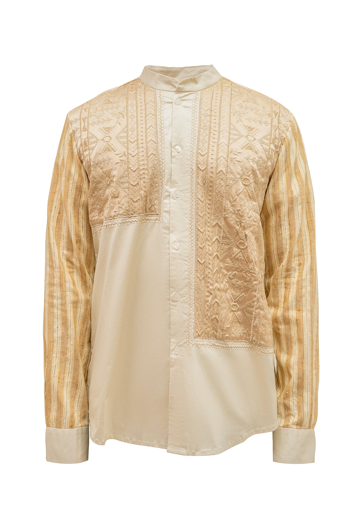 Aiden Embroidery Shirt - Camel