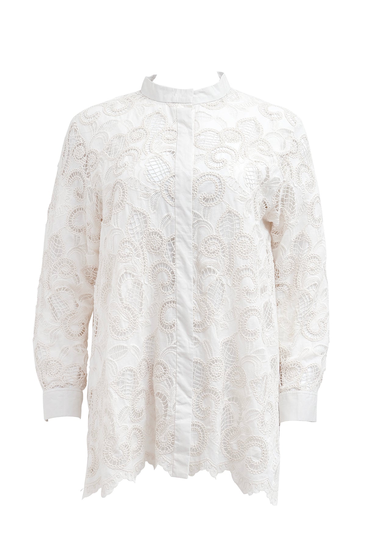 Aleena Embroidery Shirt - Cream