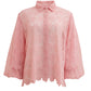 Arika Embroidery Crop Shirt - Pink