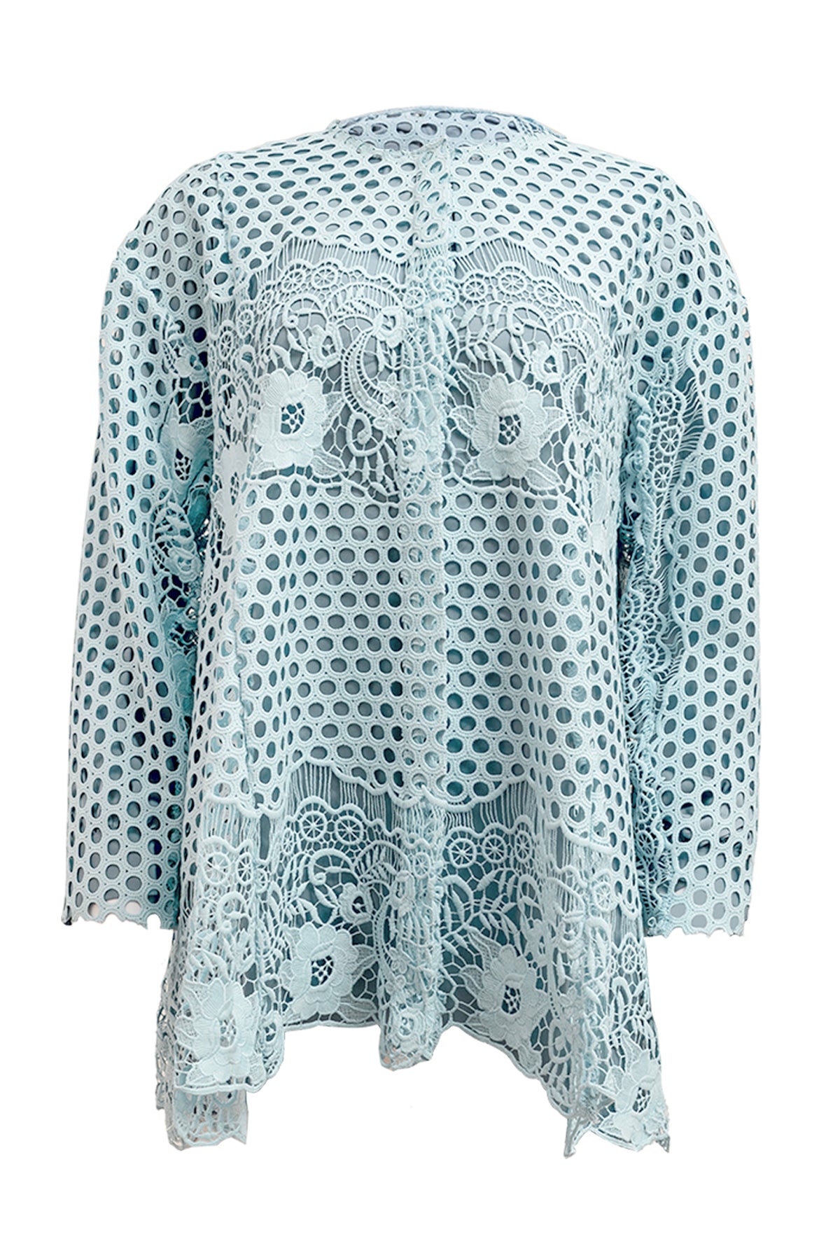 Ayla Embroidery Shirt - Blue
