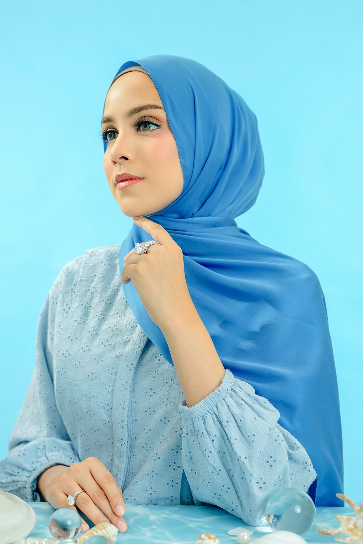 Zara Shawl - Marine Blue