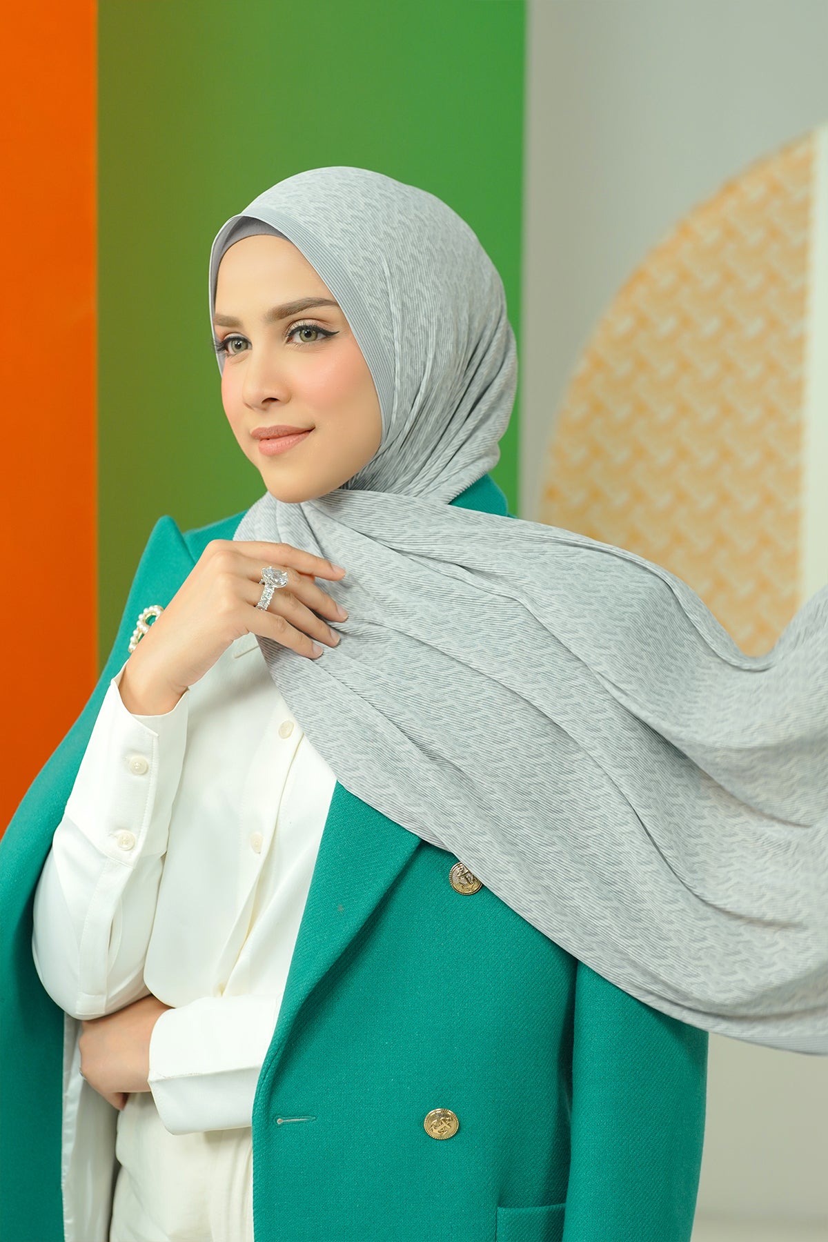 Bimu Pleated Shawl Storm – Buttonscarves - Main Image