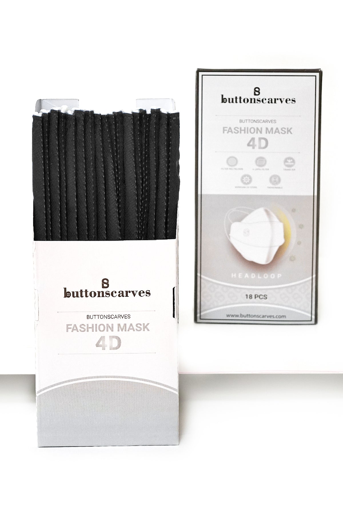 Buttonscarves Disposable Mask - Black