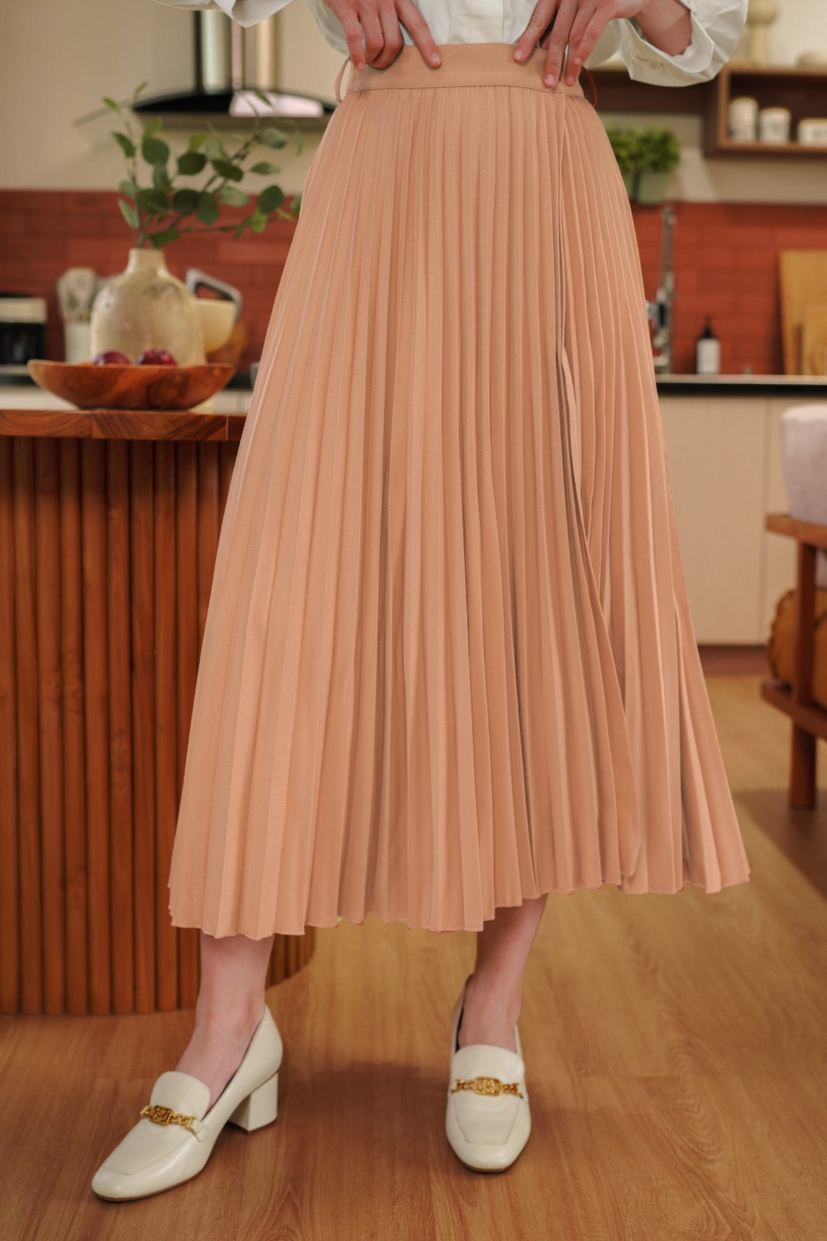 Cleo Pleated Skirt - Amber