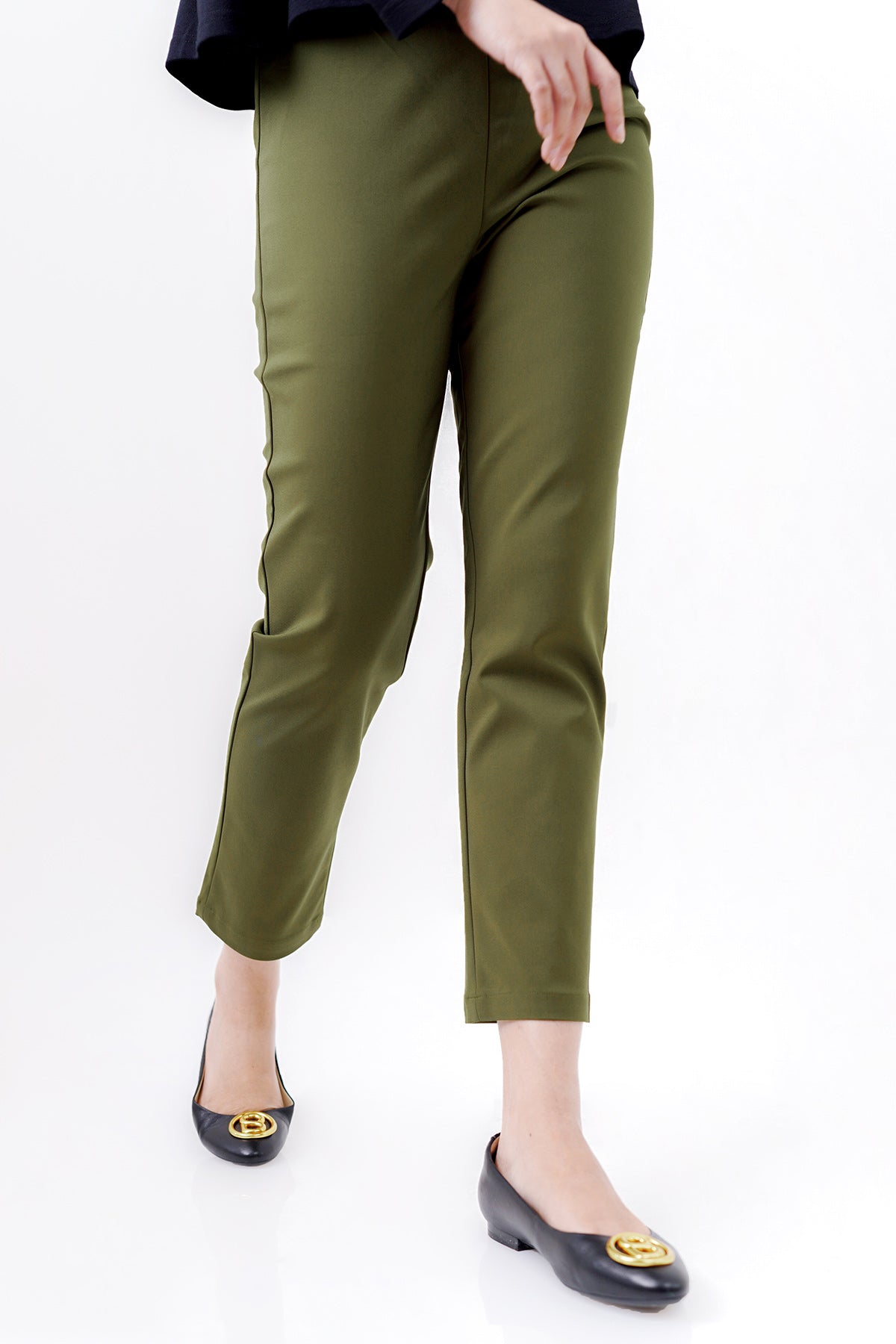 Basic Ankle Pants - Army Green