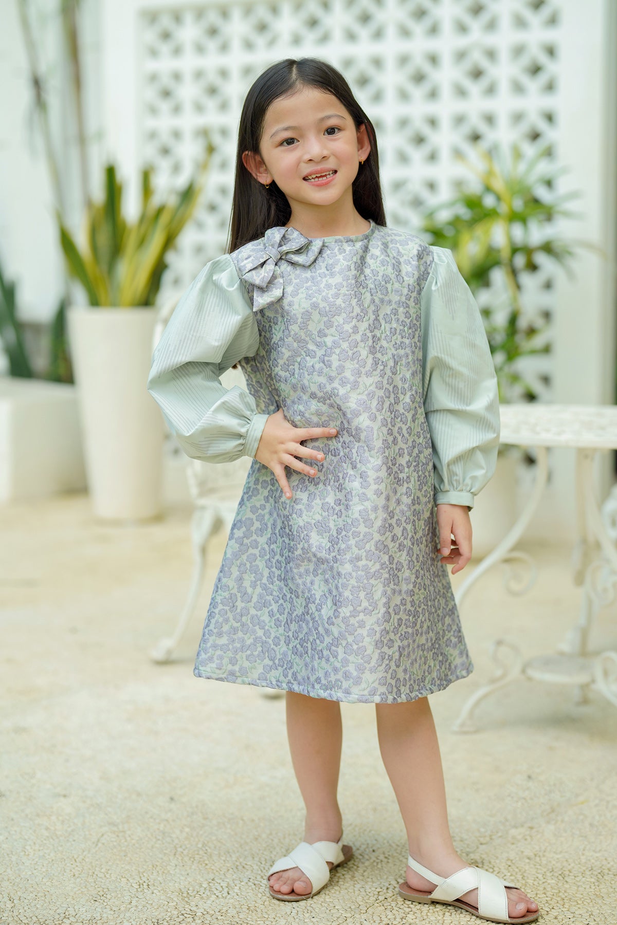 Cera Dress For Kids - Mint Purple