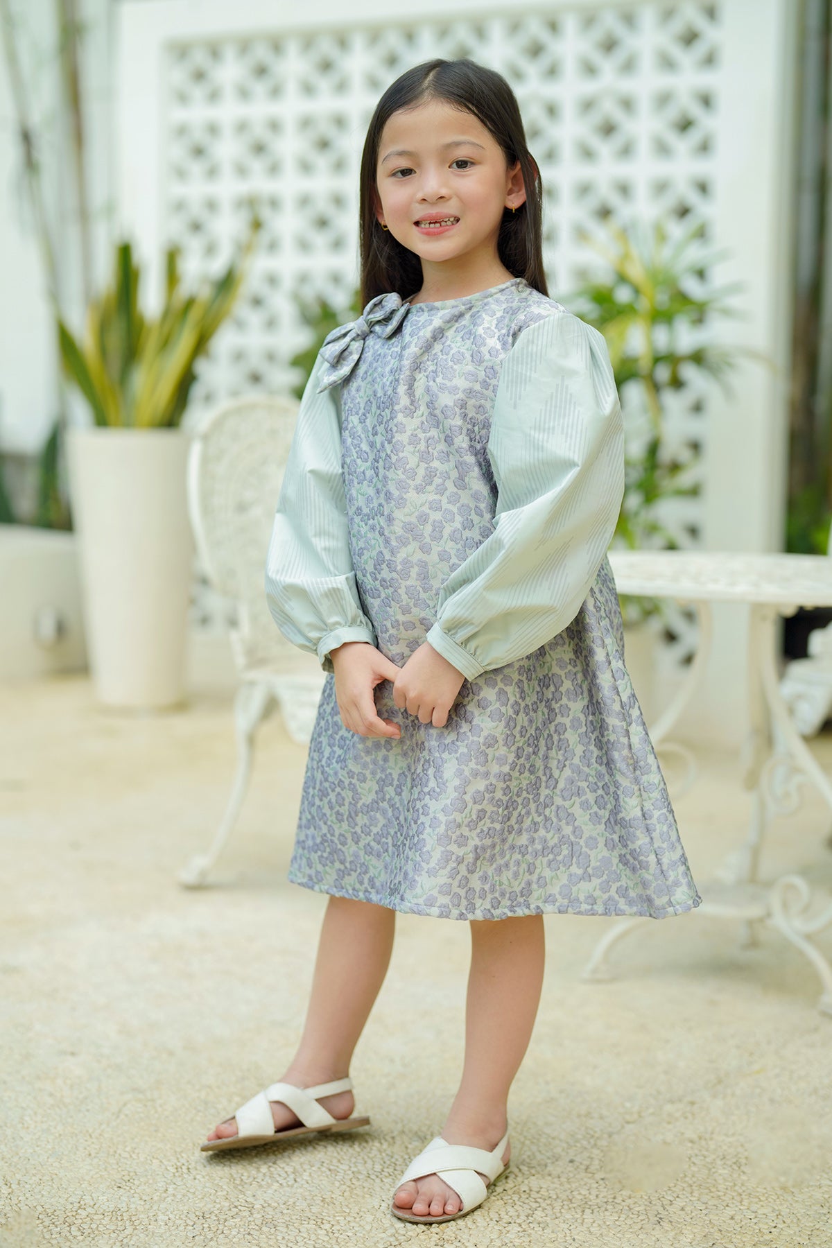 Cera Dress For Kids - Mint Purple