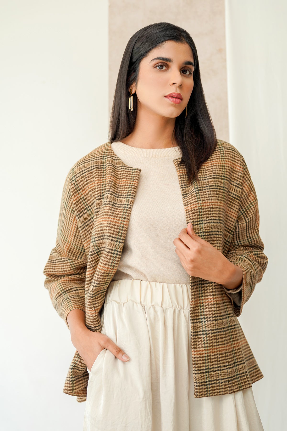 Donna Outer - Brown Plaid