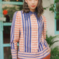 La Bella Stripe Shirt with Lace - Dawn