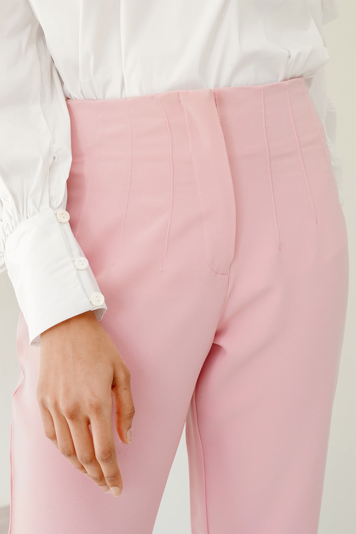Basic HIgh Waisted Pants - Pink