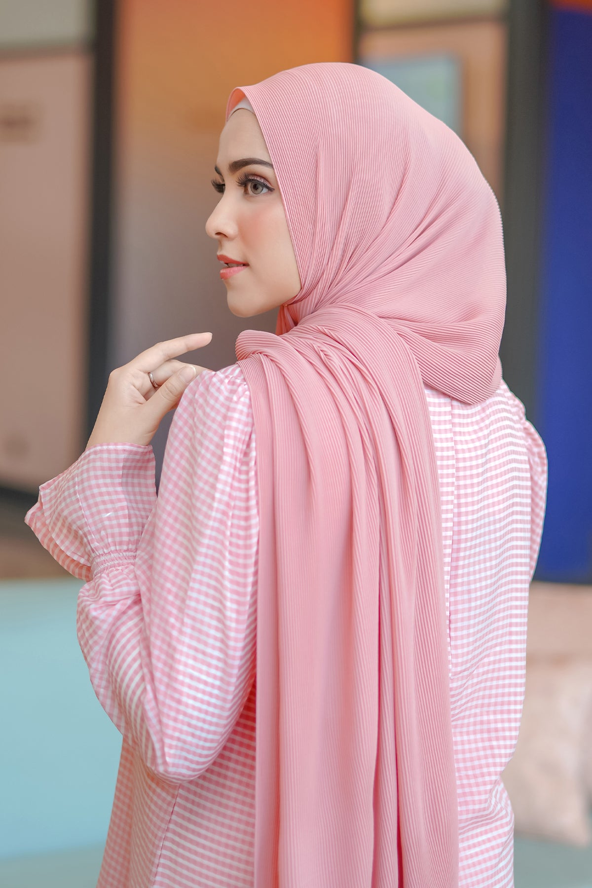 Everyday Pleated Shawl - Mulberry