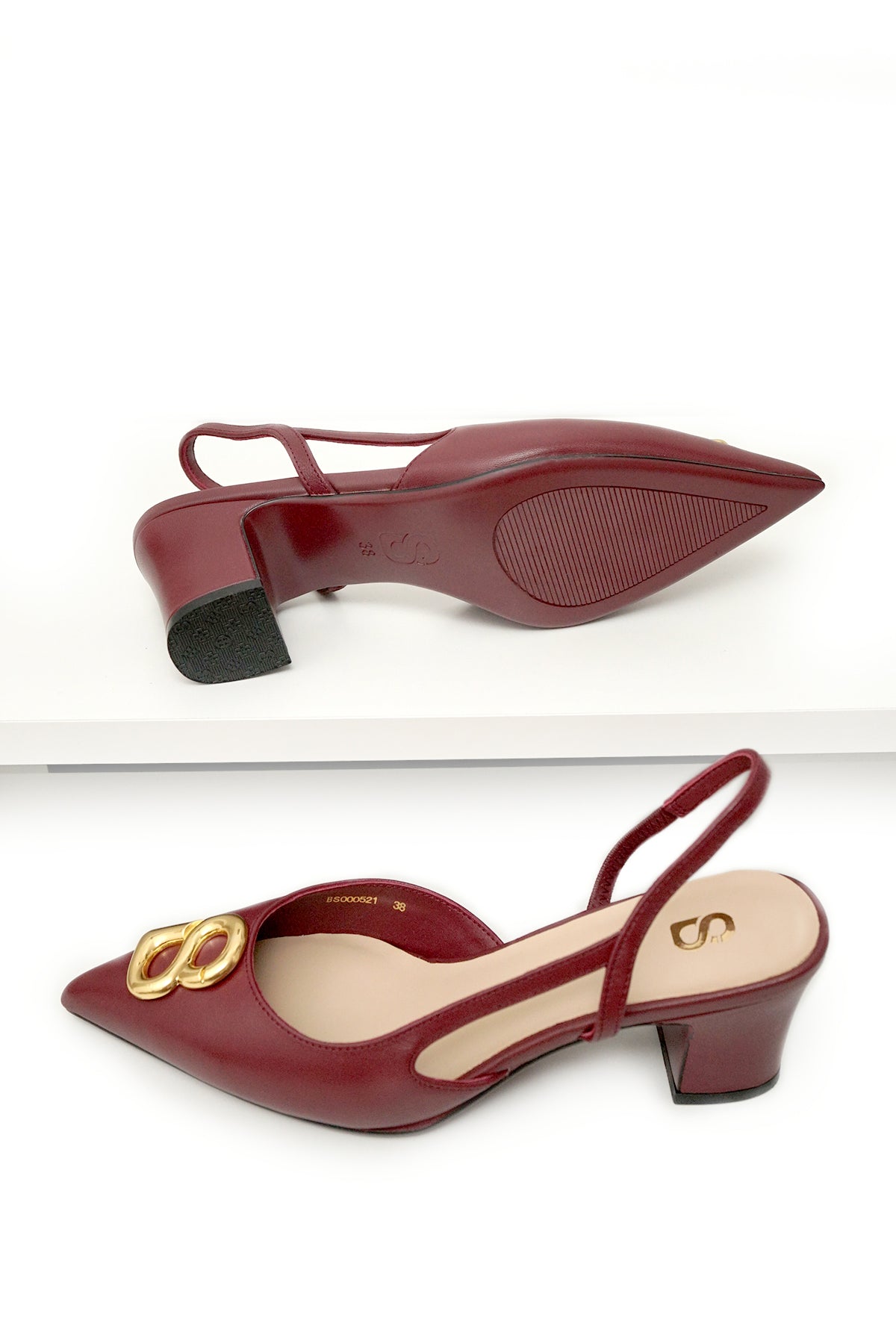 Kylie Mid Heel Shoes - Bordeaux