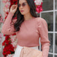 Pink Puff Knit Top