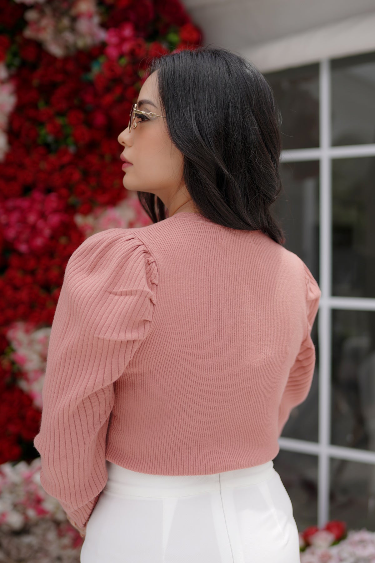 Pink Puff Knit Top
