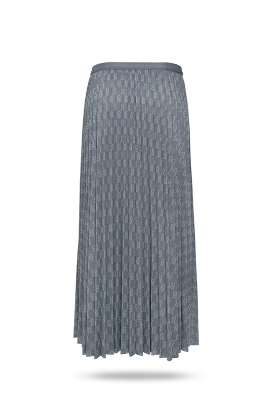 Monogram Pleated Skirt - Flagstone