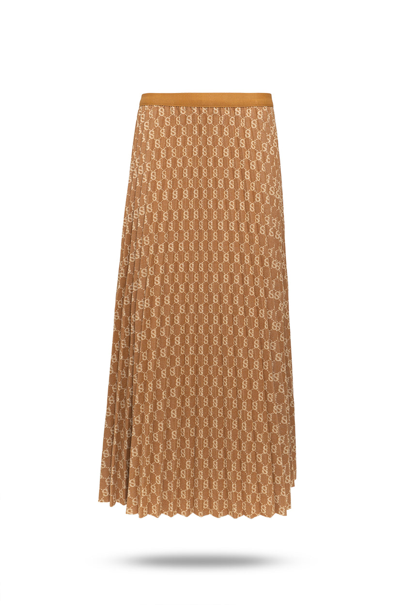 Monogram Pleated Skirt - Blossom