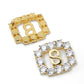 Signature Rectangle Crystal Brooch - Gold