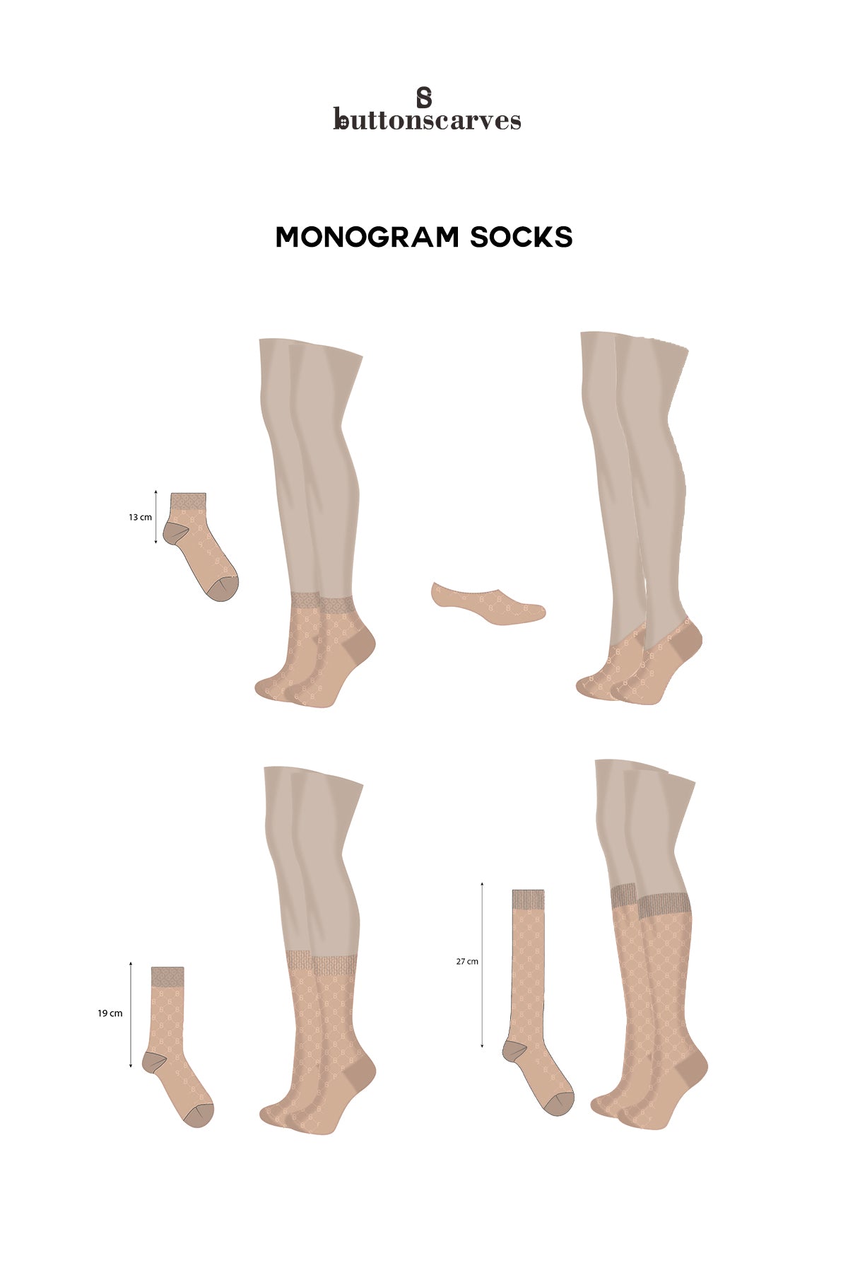 Monogram Socks Brown