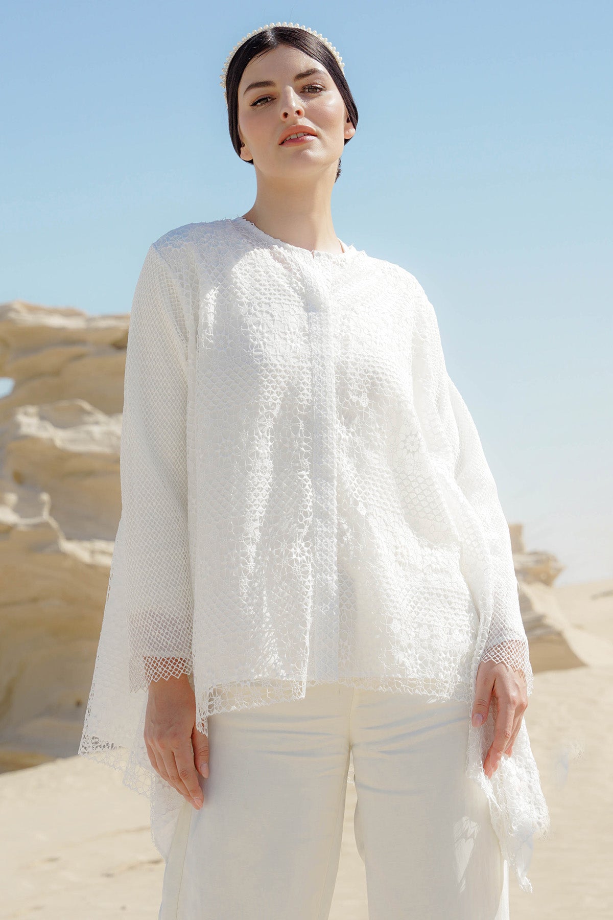 Amelie Embroidery Shirt - White