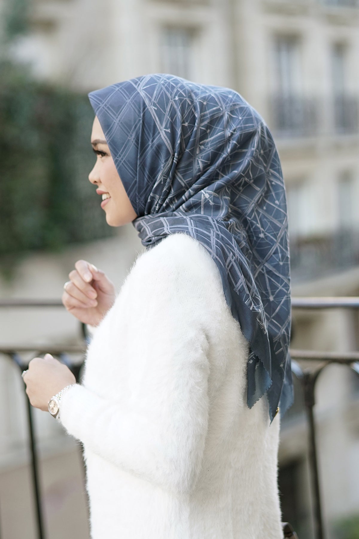 Louvre Serisi Voal Kare - Bleu