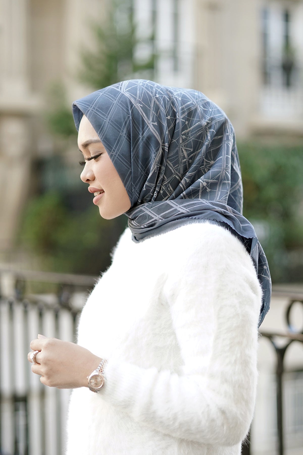 Louvre Serisi Voal Kare - Bleu