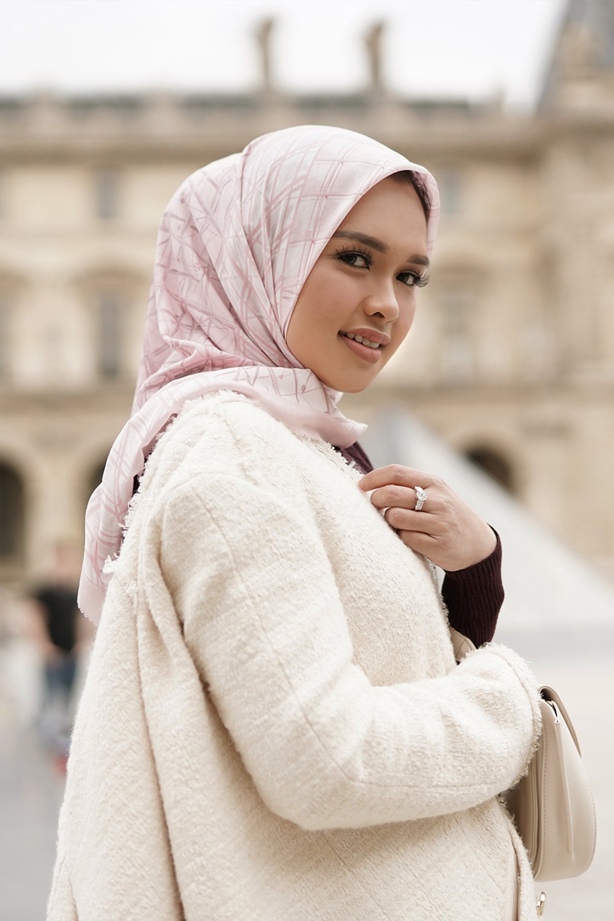 Louvre Series Voal Square - Rose
