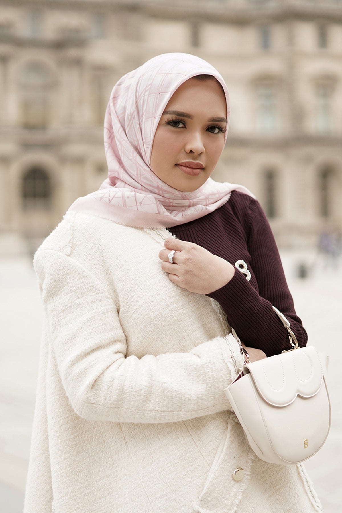 Louvre Series Voal Square - Rose