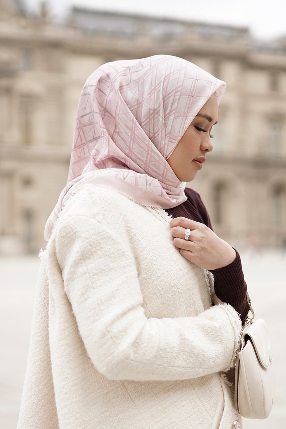Louvre Series Voal Square - Rose