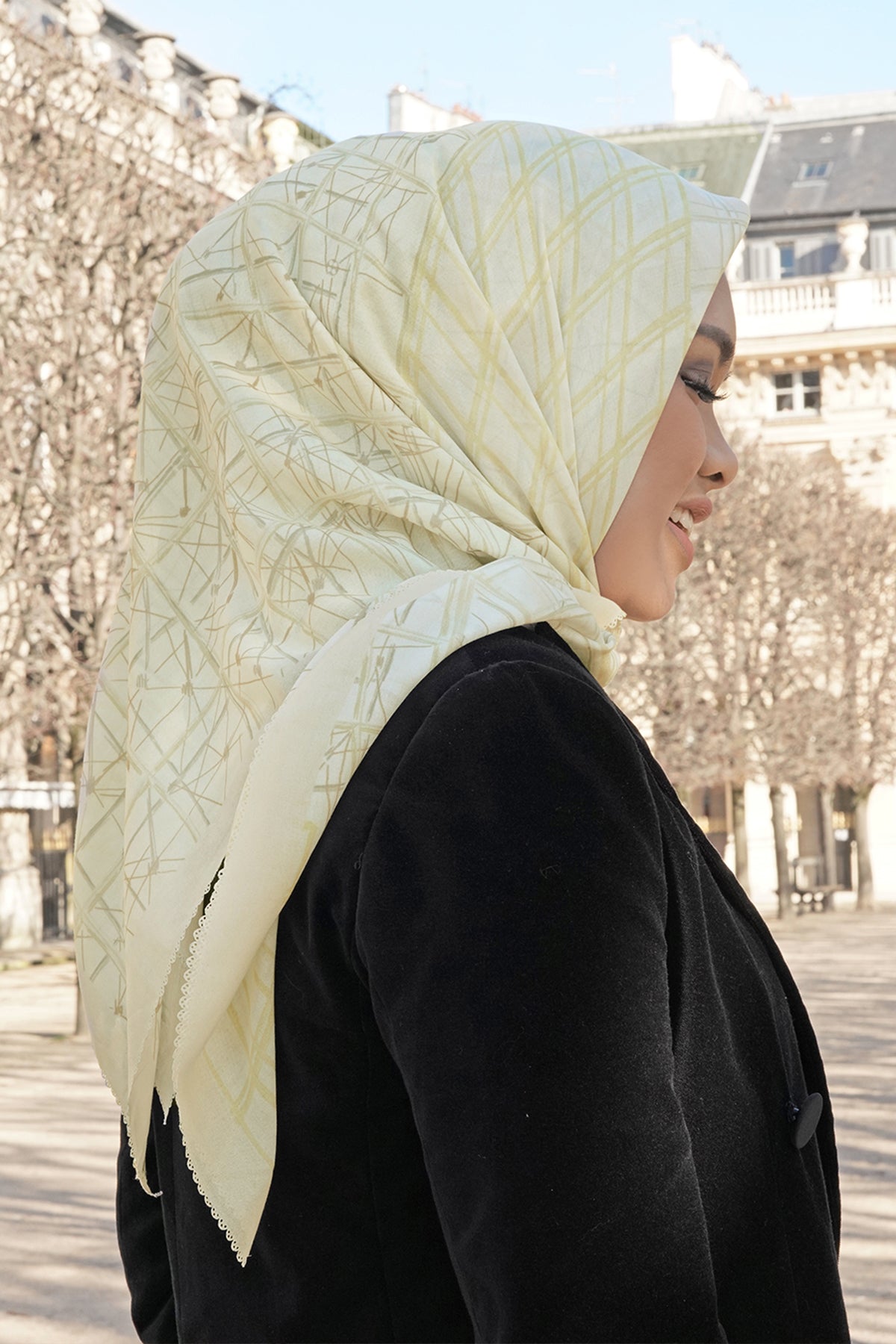 Louvre Series Voal Square - Sunny