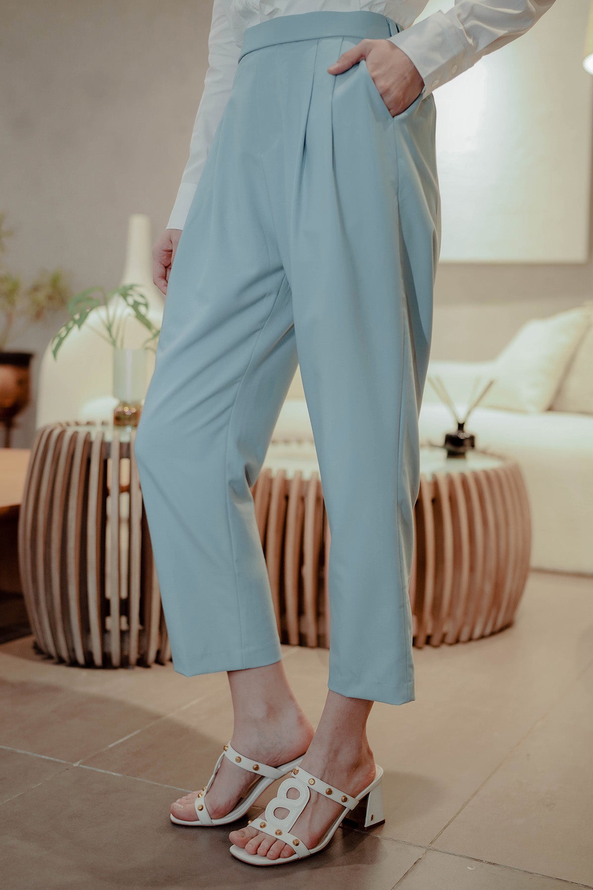 Calina Pants - Blue – Buttonscarves