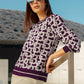 Monogram Puffy Sleeve Sweater - Burgundy